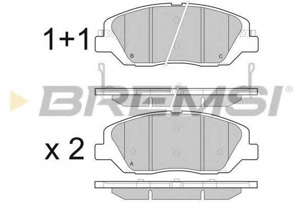 BREMSI BP3492 Комплект гальмівних колодок, дискове гальмо