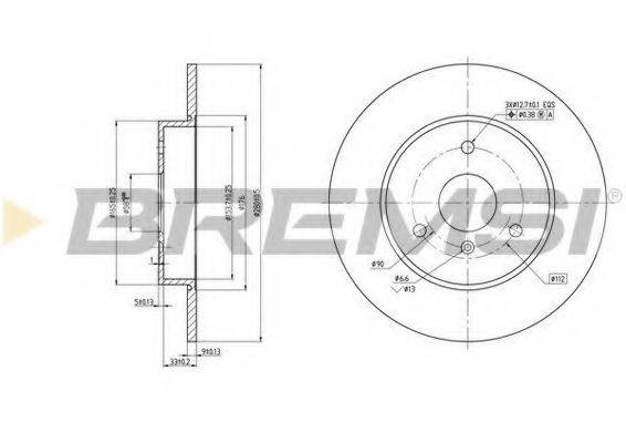 BREMSI DBB111S гальмівний диск