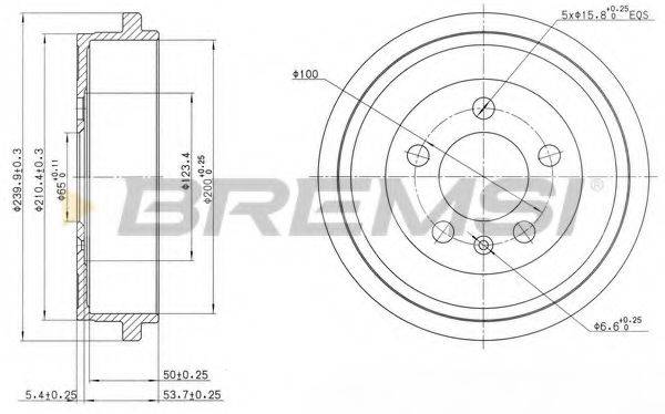 BREMSI DR5594 Гальмівний барабан