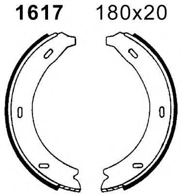 BSF 01617 Комплект гальмівних колодок, стоянкова гальмівна система