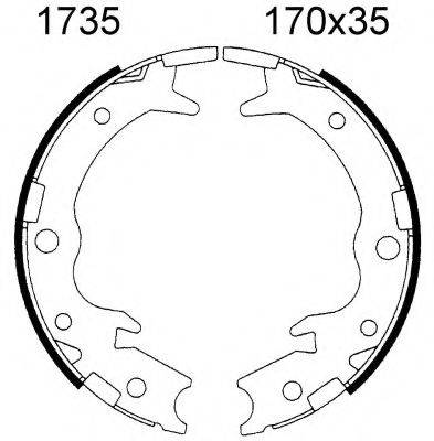 BSF 01735 Комплект гальмівних колодок, стоянкова гальмівна система