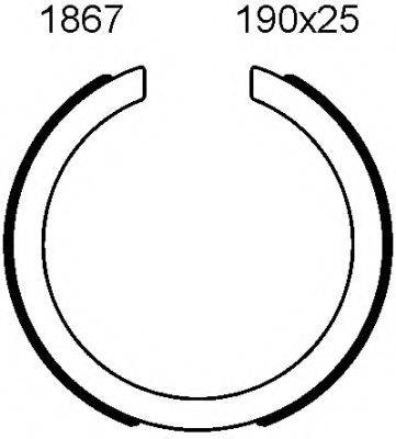 BSF 01867 Комплект гальмівних колодок, стоянкова гальмівна система