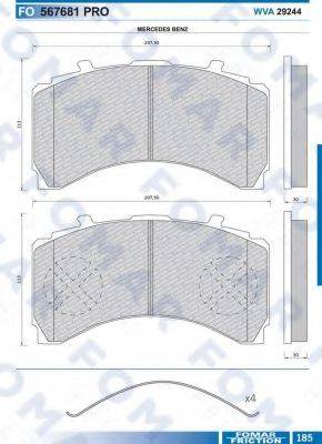 FOMAR FRICTION FO567681 Комплект гальмівних колодок, дискове гальмо