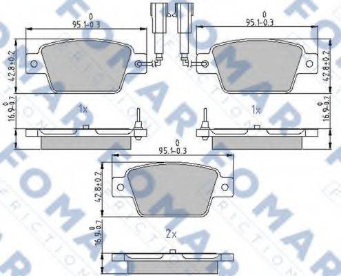 FOMAR FRICTION FO239381 Комплект гальмівних колодок, дискове гальмо