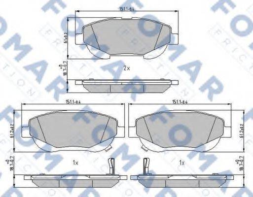 FOMAR FRICTION FO242381 Комплект гальмівних колодок, дискове гальмо