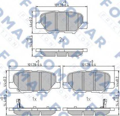 FOMAR FRICTION FO249781 Комплект гальмівних колодок, дискове гальмо