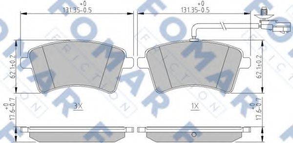 FOMAR FRICTION FO262281 Комплект гальмівних колодок, дискове гальмо