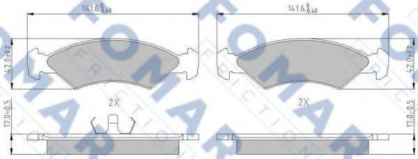 FOMAR FRICTION FO421881 Комплект гальмівних колодок, дискове гальмо