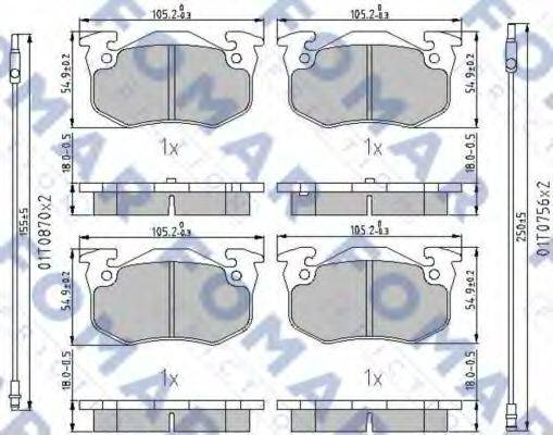 FOMAR FRICTION FO435281 Комплект гальмівних колодок, дискове гальмо