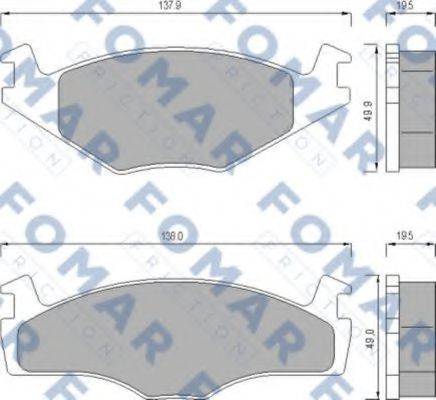 FOMAR FRICTION FO436681 Комплект гальмівних колодок, дискове гальмо