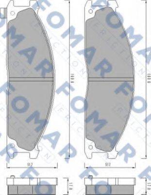 FOMAR FRICTION FO460781 Комплект гальмівних колодок, дискове гальмо