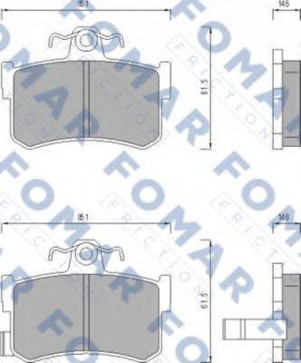 FOMAR FRICTION FO491381 Комплект гальмівних колодок, дискове гальмо