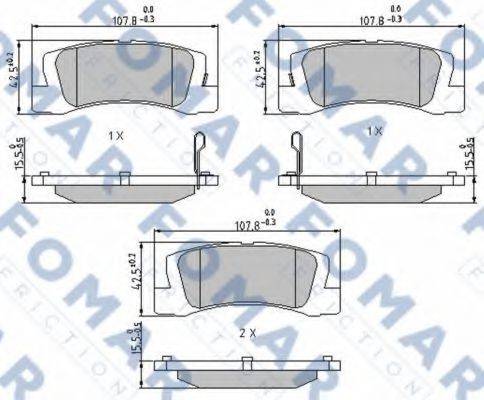 FOMAR FRICTION FO496681 Комплект гальмівних колодок, дискове гальмо