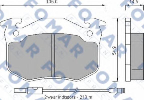 FOMAR FRICTION FO528281 Комплект гальмівних колодок, дискове гальмо