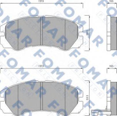 FOMAR FRICTION FO621781 Комплект гальмівних колодок, дискове гальмо