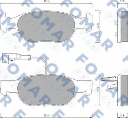 FOMAR FRICTION FO624381 Комплект гальмівних колодок, дискове гальмо