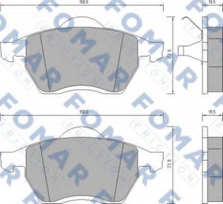 FOMAR FRICTION FO647981 Комплект гальмівних колодок, дискове гальмо