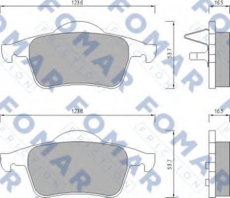 FOMAR FRICTION FO669081 Комплект гальмівних колодок, дискове гальмо