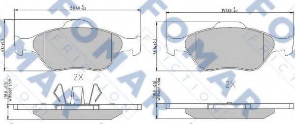 FOMAR FRICTION FO685181 Комплект гальмівних колодок, дискове гальмо