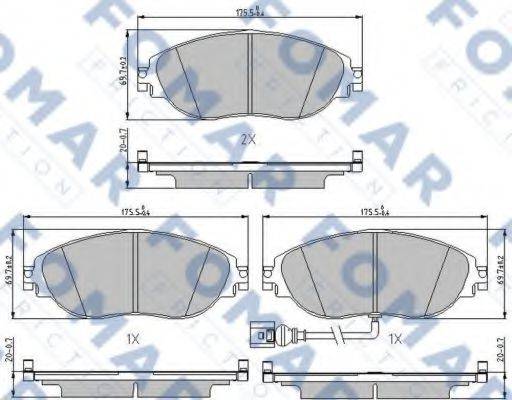 FOMAR FRICTION FO688081 Комплект гальмівних колодок, дискове гальмо