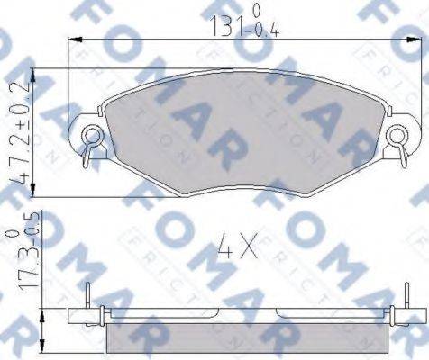 FOMAR FRICTION FO688181 Комплект гальмівних колодок, дискове гальмо