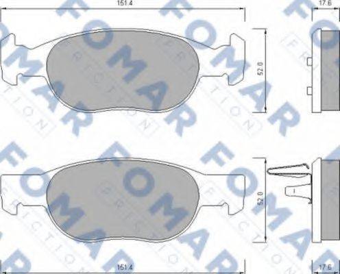 FOMAR FRICTION FO688281 Комплект гальмівних колодок, дискове гальмо