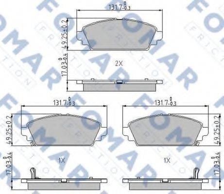 FOMAR FRICTION FO689781 Комплект гальмівних колодок, дискове гальмо