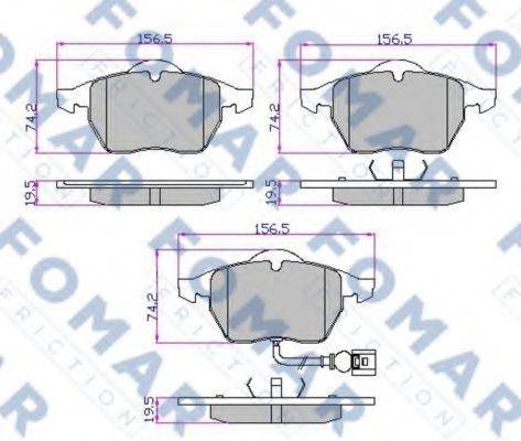 FOMAR FRICTION FO692581 Комплект гальмівних колодок, дискове гальмо