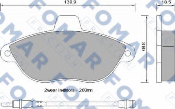 FOMAR FRICTION FO742581 Комплект гальмівних колодок, дискове гальмо