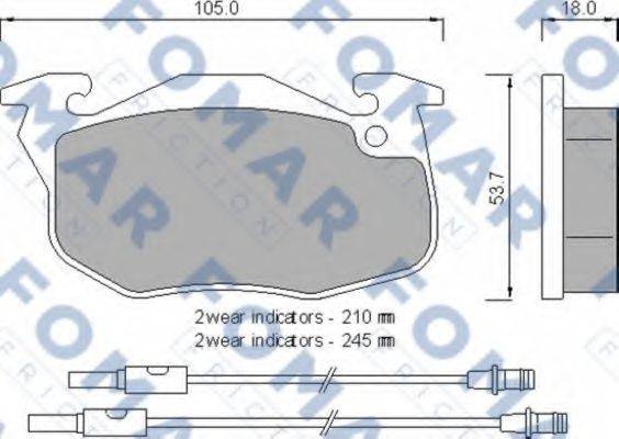 FOMAR FRICTION FO769481 Комплект гальмівних колодок, дискове гальмо