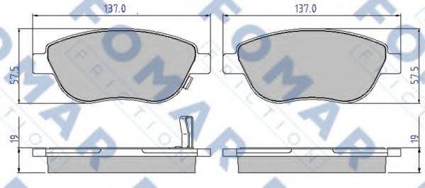 FOMAR FRICTION FO827581 Комплект гальмівних колодок, дискове гальмо