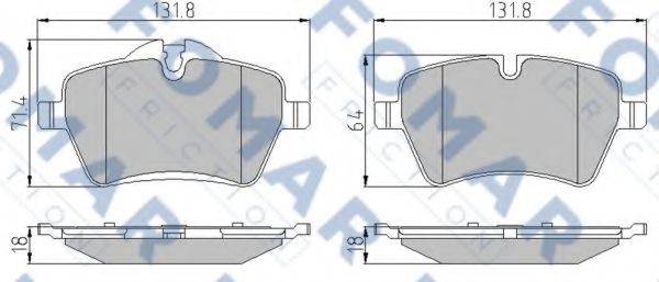 FOMAR FRICTION FO844981 Комплект гальмівних колодок, дискове гальмо