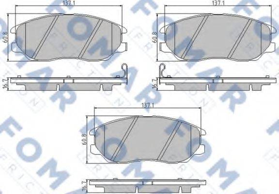 FOMAR FRICTION FO847681 Комплект гальмівних колодок, дискове гальмо