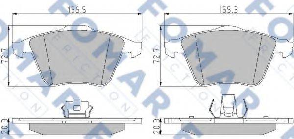 FOMAR FRICTION FO849781 Комплект гальмівних колодок, дискове гальмо