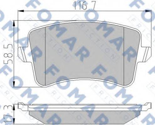 FOMAR FRICTION FO857581 Комплект гальмівних колодок, дискове гальмо