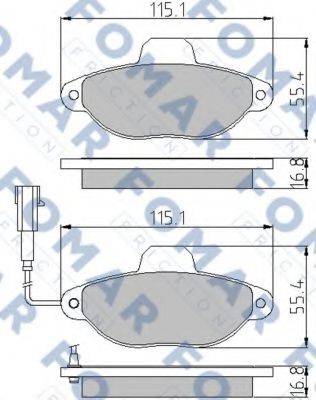 FOMAR FRICTION FO861181 Комплект гальмівних колодок, дискове гальмо