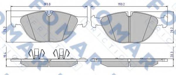 FOMAR FRICTION FO861581 Комплект гальмівних колодок, дискове гальмо