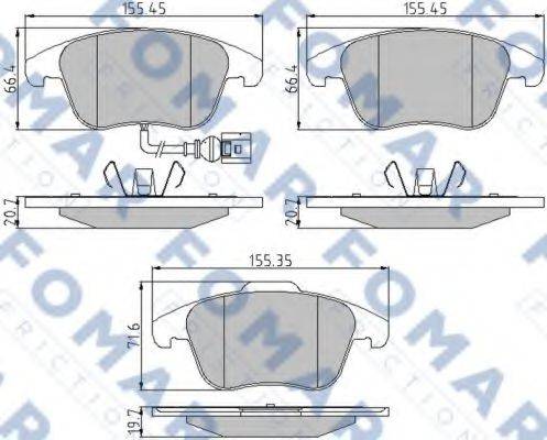 FOMAR FRICTION FO862081 Комплект гальмівних колодок, дискове гальмо