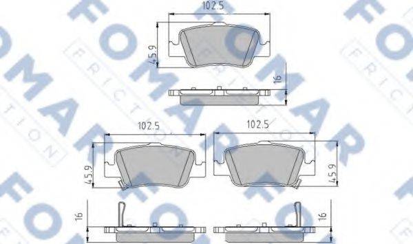 FOMAR FRICTION FO862581 Комплект гальмівних колодок, дискове гальмо