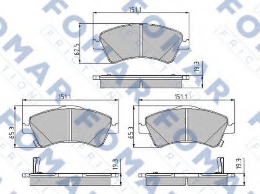 FOMAR FRICTION FO862681 Комплект гальмівних колодок, дискове гальмо