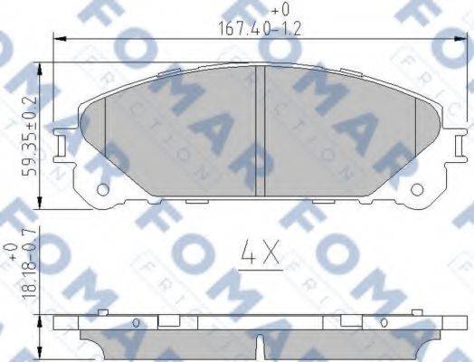 FOMAR FRICTION FO862883 Комплект гальмівних колодок, дискове гальмо