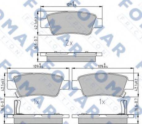 FOMAR FRICTION FO874281 Комплект гальмівних колодок, дискове гальмо