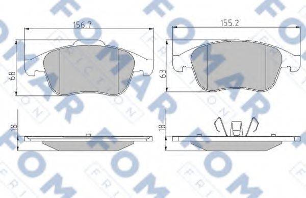 FOMAR FRICTION FO886381 Комплект гальмівних колодок, дискове гальмо