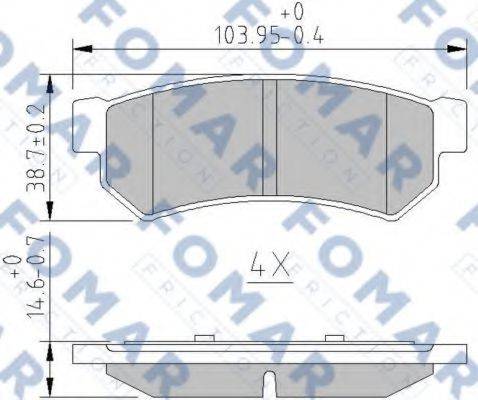 FOMAR FRICTION FO887683 Комплект гальмівних колодок, дискове гальмо