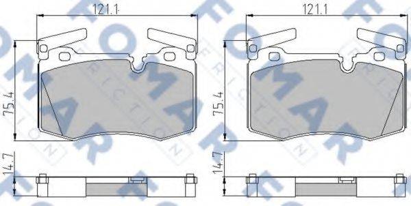 FOMAR FRICTION FO888083 Комплект гальмівних колодок, дискове гальмо