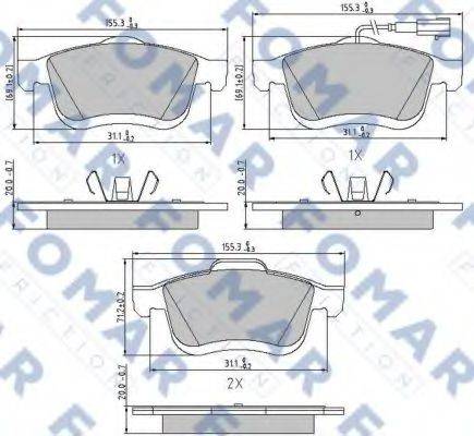 FOMAR FRICTION FO894881 Комплект гальмівних колодок, дискове гальмо