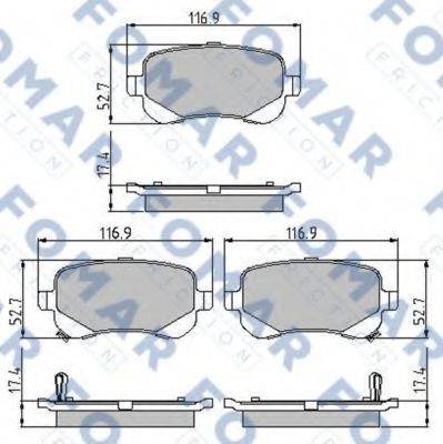 FOMAR FRICTION FO895581 Комплект гальмівних колодок, дискове гальмо