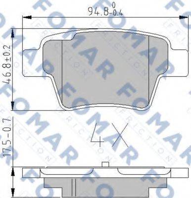FOMAR FRICTION FO896181 Комплект гальмівних колодок, дискове гальмо
