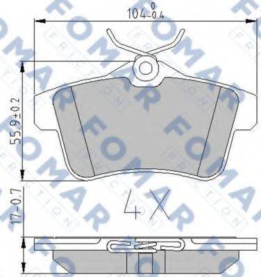 FOMAR FRICTION FO896581 Комплект гальмівних колодок, дискове гальмо