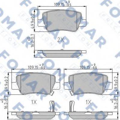 FOMAR FRICTION FO896881 Комплект гальмівних колодок, дискове гальмо